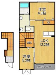 メゾン東二島の間取り画像