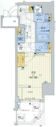 レジュールアッシュ難波LUXEの間取り画像