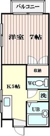 ホワイトハイツ渡辺の間取り画像