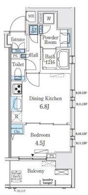 レジディア大手町北の間取り画像