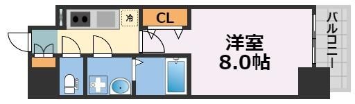 MELDIA CREST TAPP NAMBA-WESTの間取り画像