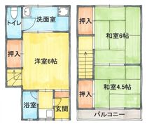 八雲北町1丁目テラスハウスの間取り画像