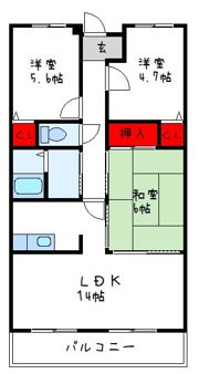 サンオークの間取り画像