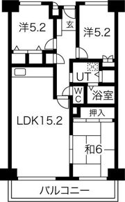 ファミールハイツ北大阪1号棟の間取り画像