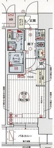 エステムコート阿波座プレミアムの間取り画像