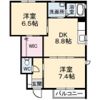 パインデューA棟の間取り画像