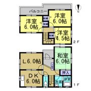 東海市加木屋町貸家の間取り画像