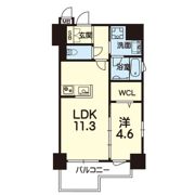 ｴﾝｸﾚｽﾄ新屋敷 305号の間取り画像