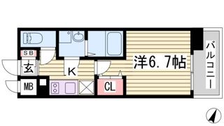 レジュールアッシュ神戸元町の間取り画像
