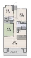 ロイヤルガーデンタワー岡山幸町413の間取り画像