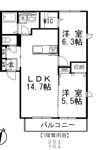 ベルグラース新保Cの間取り画像
