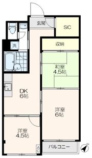 所沢コーポラスA棟の間取り画像