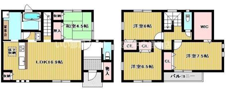 郡家窪田戸建の間取り画像