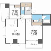 クロスレジデンス大阪新町の間取り画像