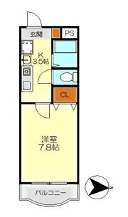 北岡マンションの間取り画像