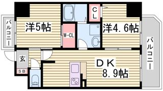 エステムプラザ神戸三宮ルクシアの間取り画像