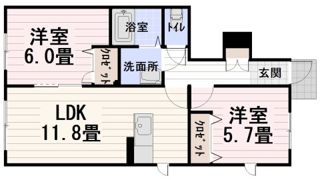 アムール福津の間取り画像