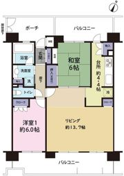 横浜伊勢佐木南パークホームズの間取り画像