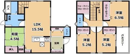 草津市桜ケ丘3丁目貸家の間取り画像
