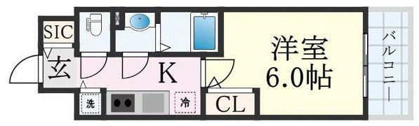 エスリード難波ザ・アークの間取り画像