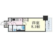 プレサンス谷町九丁目駅前の間取り画像