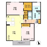 エーデルハイム Bの間取り画像