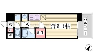 アスヴェル神戸駅前の間取り画像