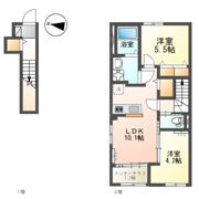 三里塚 アパートⅢ期新築工事の間取り画像