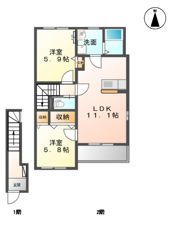 リバティコート H＆MⅡの間取り画像