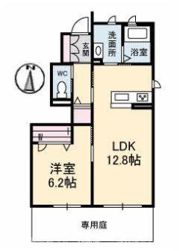 アカデミーフロント神拝 A棟の間取り画像