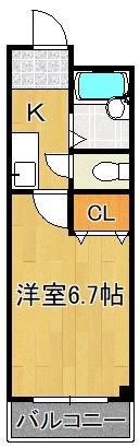 スカイハイツ折尾の間取り画像