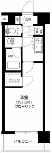 ハーモニーレジデンス東京アーバンスクエア♯002の間取り画像