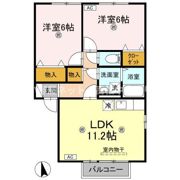 ユイマールガーデンⅡ B棟の間取り画像