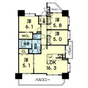 ｱｲﾗﾝﾄﾞｺｰﾄ熊本駅東 306号の間取り画像