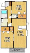 シャーメゾンJ・K A棟の間取り画像