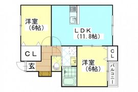 Riverside西大寺B棟の間取り画像