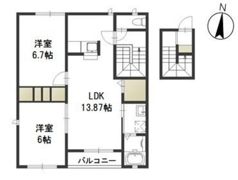ハピネス Aの間取り画像