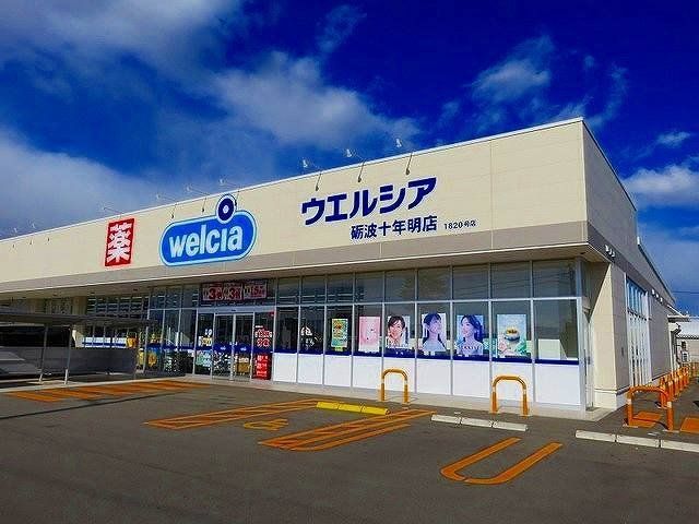 ウエルシア砺波十年明店まで550m