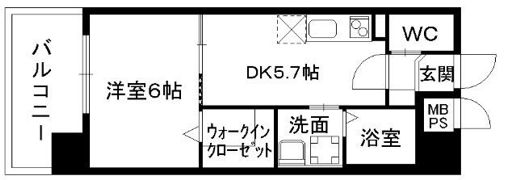 ニューガイアリルーム九大病院前No．66の間取り画像