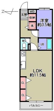 メープルコート芝の間取り画像