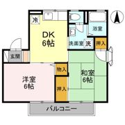 岡庭ハイツ Bの間取り画像