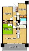 グランドキャッスル下到津 1202号室の間取り画像