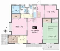 リヴェール石川台の間取り画像