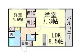 ルネスリベルタ甲南山手の間取り画像