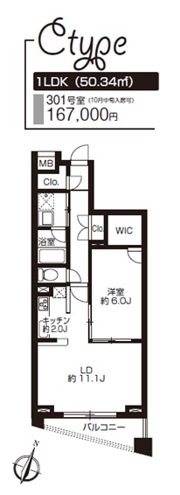 プライムアーバン日本橋大伝馬町の間取り画像