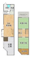 テラス 大阪市都島区都島中通3丁目の間取り画像