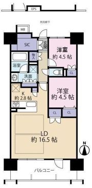 レーベン松山一番町 THE TOWERの間取り画像