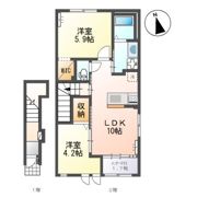 プレジール人来田の間取り画像