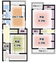 寝屋川市緑町戸建ての間取り画像
