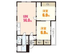 コーポ上中の間取り画像